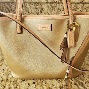 COACH F25663 B4/GOLD Park Metro Leather Tote Small